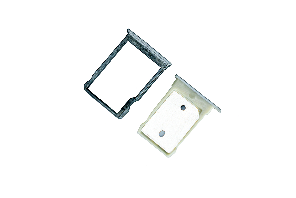 SIM лоток (Держатель сим карты) для HTC One M9 Plus (2 в 1) серебряный