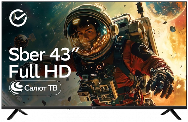 43" Телевизор Sber SDX-43F3000DBA Full HD Direct LED Салют ТВ 60 Гц черный EAC
