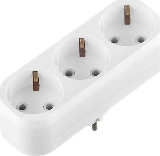 Разветвитель SMARTBUY (SBE-16-A02-3z) 3 гнезда с заземлением плоский 16А 250B