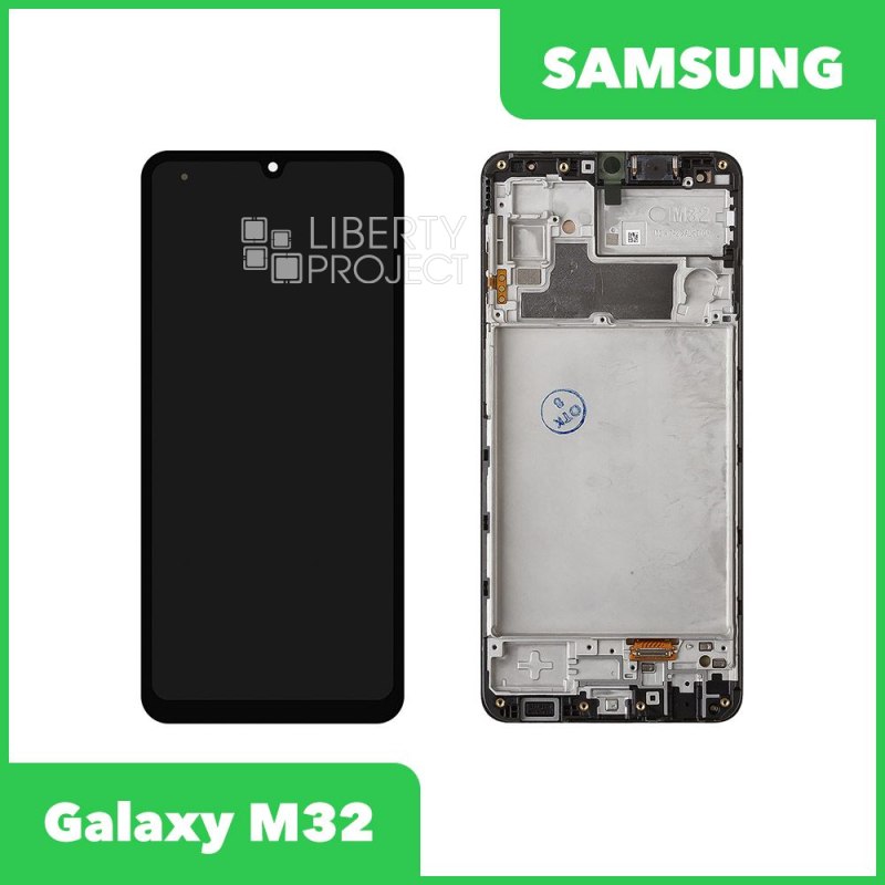 LCD дисплей для Samsung Galaxy M32 SM-M325 GH82-25981A в рамке (черный) 100% OR SP