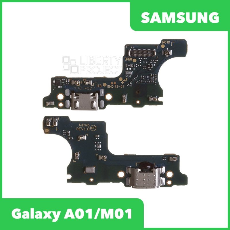 Шлейф/FLC Samsung Galaxy A01/M01 SM-A015/M015 системный разъем/микрофон (узкий коннектор) оригинал
