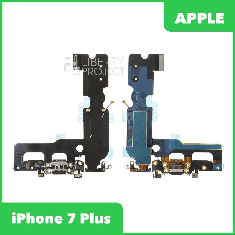 Шлейф/FLC iPhone 7 Plus на системный разъем/микрофон (черный)