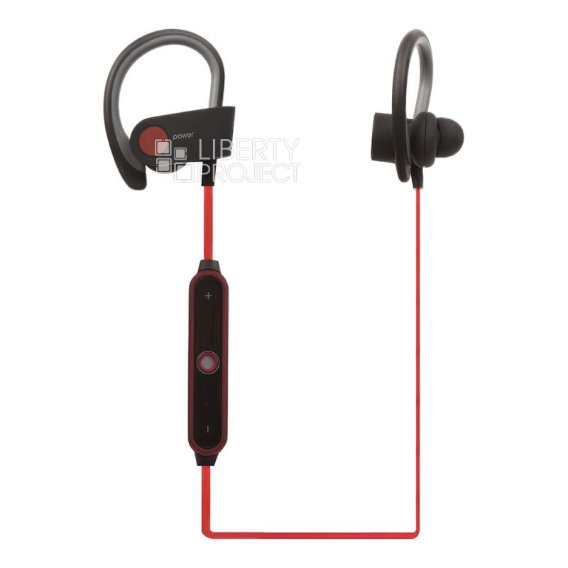 Bluetooth гарнитура Power2Wireless вставные (черные с красным/коробка)
