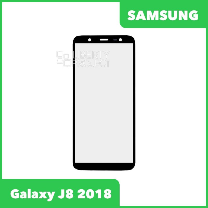 Стекло + OCA плёнка для переклейки Samsung J810F Galaxy J8 (2018) (черный)