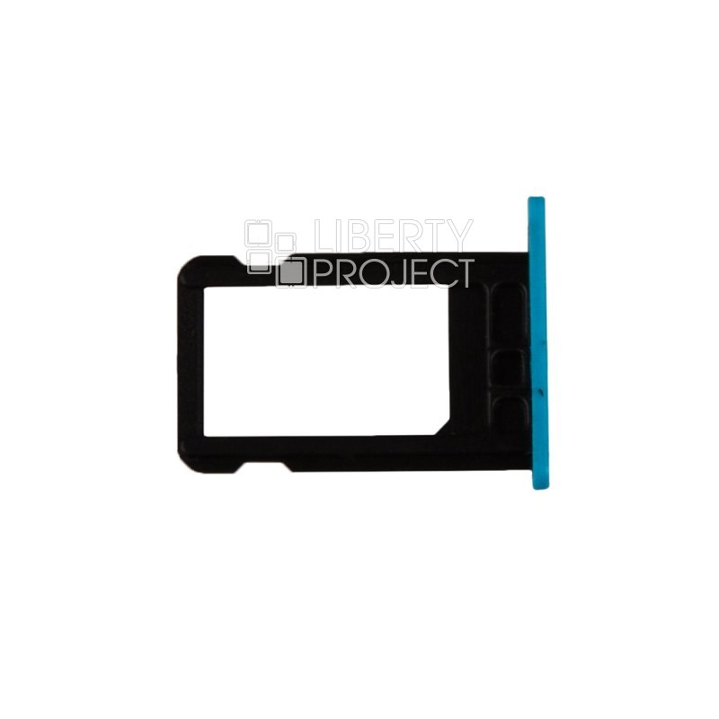 Держатель SIM-карты (сим лоток) iPhone 5С (голубой)