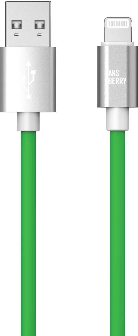 Кабель AKSBERRY (6900327640016) X165 Liquid silicone USB A -Lightning, зеленый