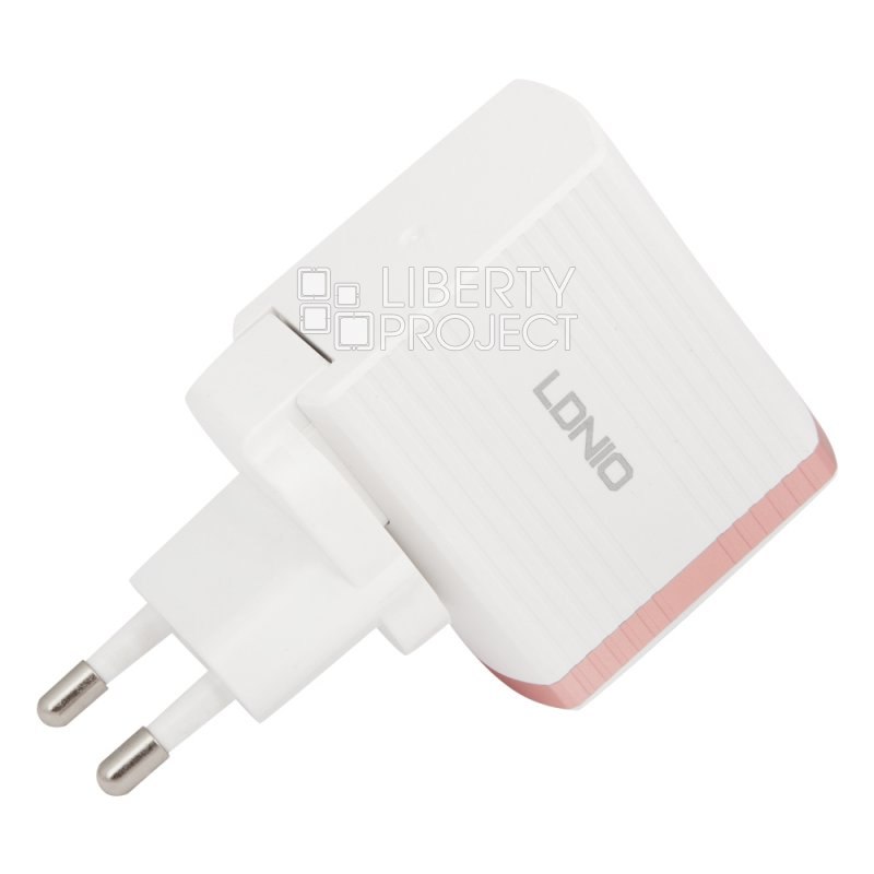 СЗУ "LDNIO" с USB выходом 3,0А Quick Charge 3.0 18W + кабель Apple Lightning A1302Q (белая/коробка)