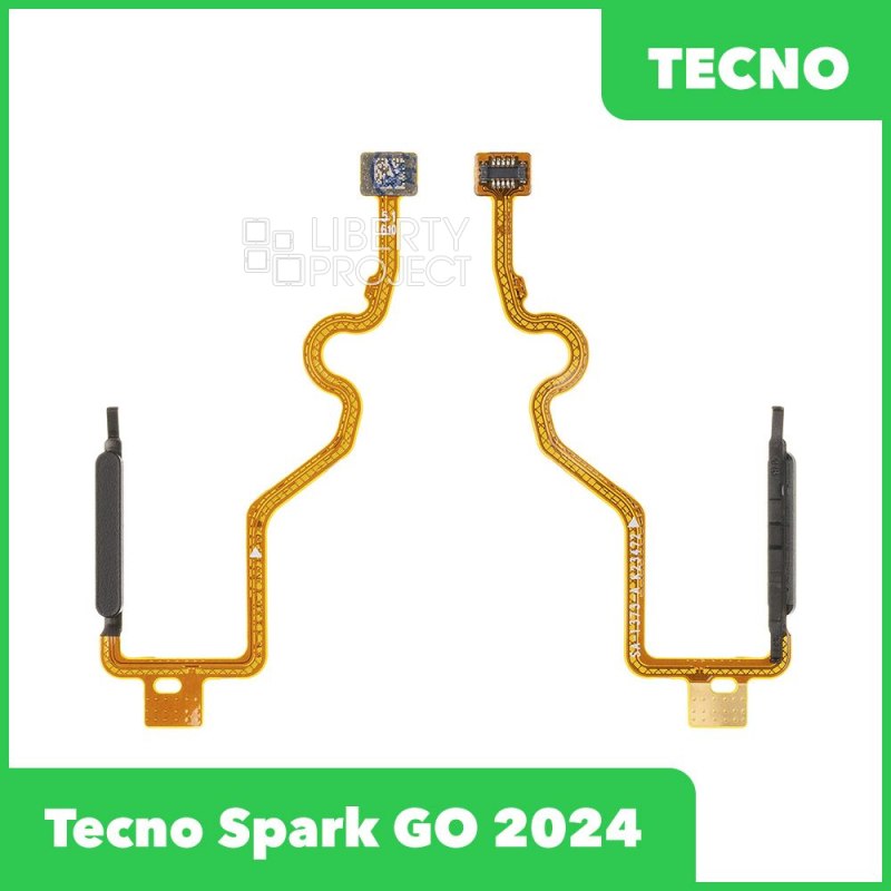 Шлейф для Tecno Tecno Spark GO 2024 (BG6) сканер отпечатка пальцев (черный), ориг