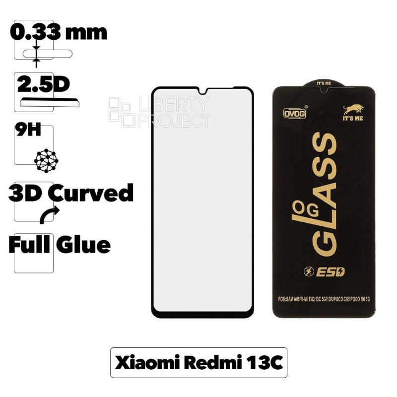 Защитное стекло IT`S ME для Xiaomi Redmi 13C OG Full Glue (черное)