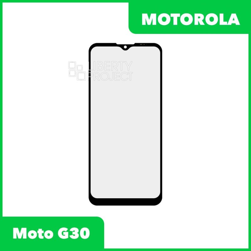 Стекло + OCA плёнка для переклейки Motorola Moto G30 (черный)