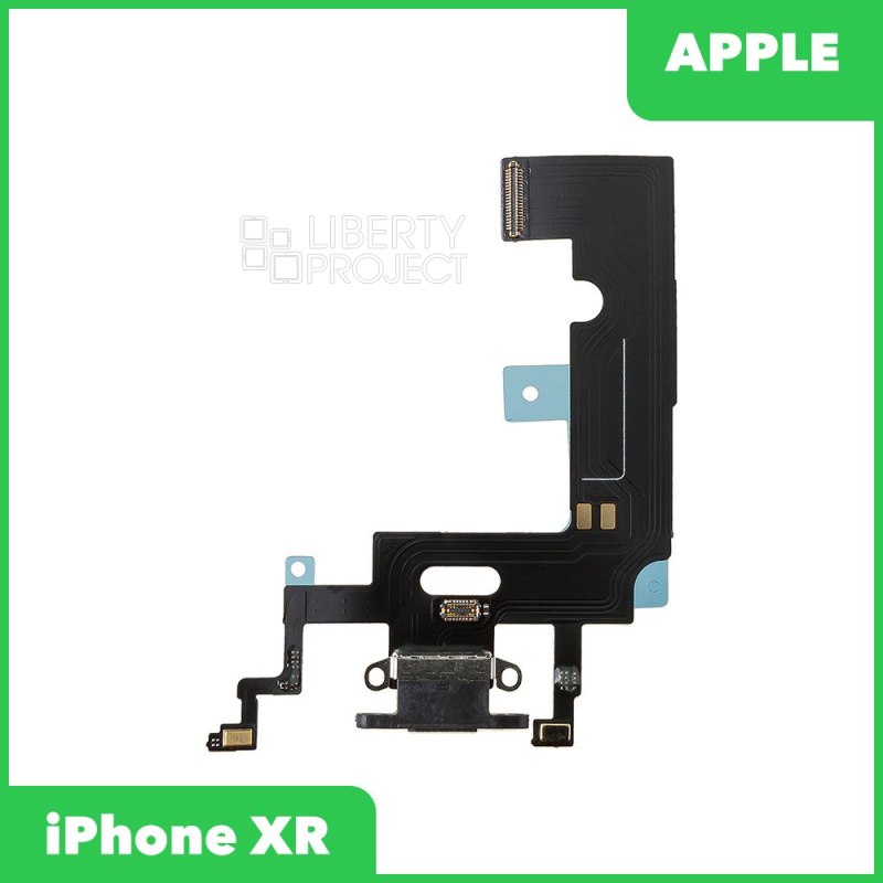 Шлейф/FLC iPhone XR на системный разъем/микрофон (черный)