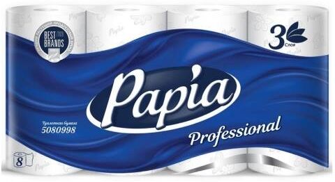 Бумага туалетная АРТПЛАСТ (СГТ38458) 3 сл х 8 рул - Papia Professional