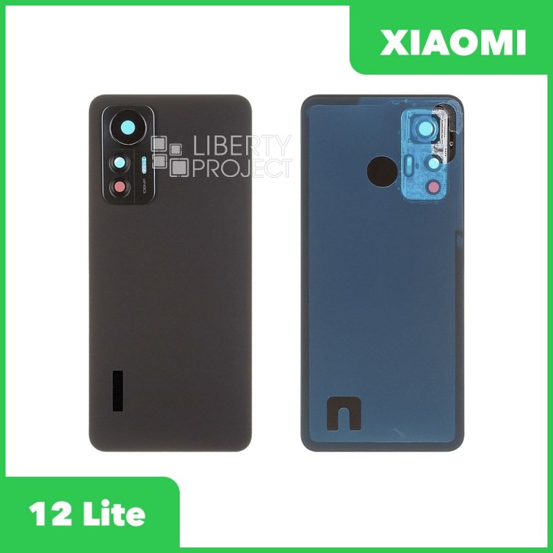 Задняя крышка для Xiaomi 12 Lite (2203129G) со стеклом камеры (черный)
