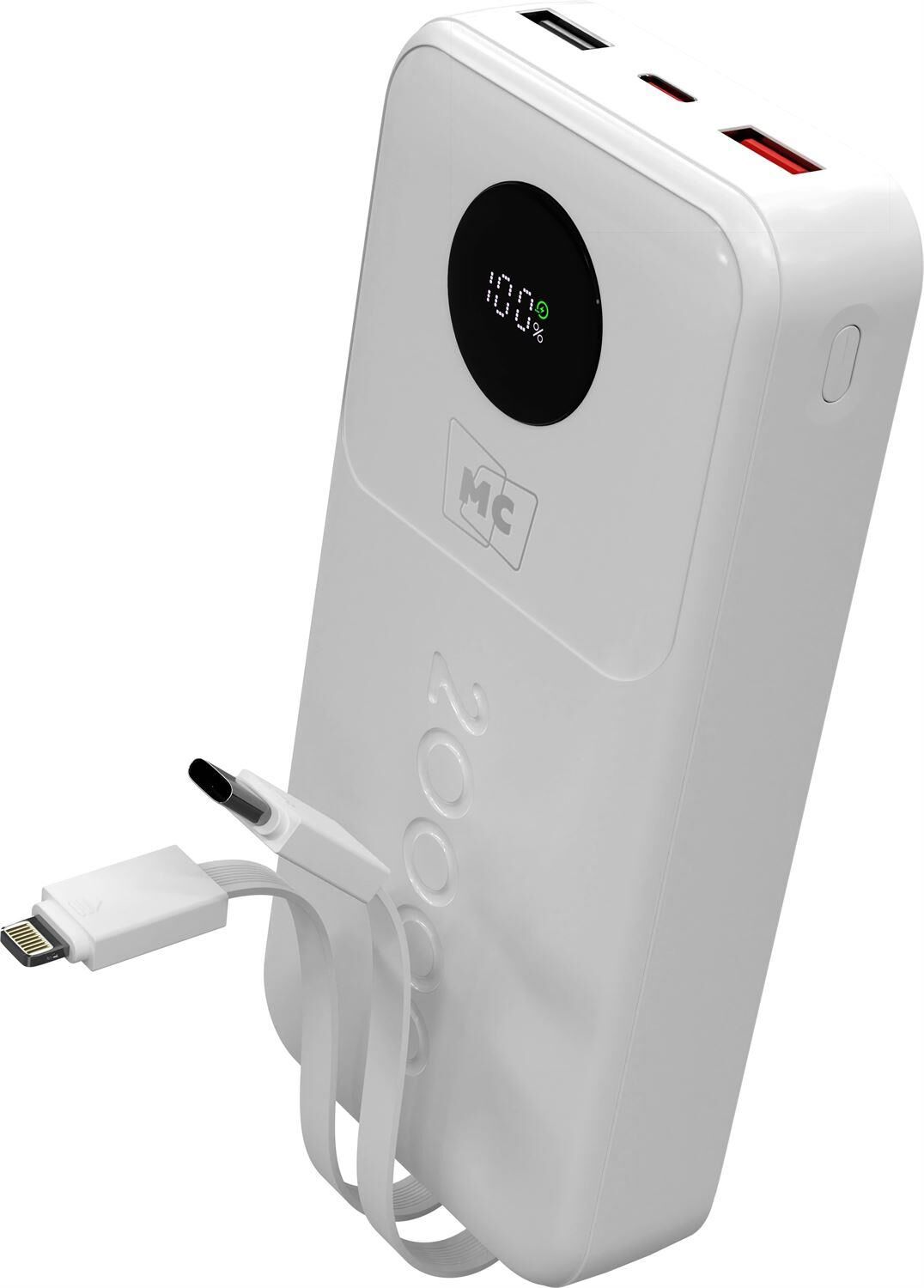 Powe Bank MORE CHOICE (4620202552822) PB35-20 20000mAh 2USB+1Type-C 3.0A 22.5W+PD20W+QC3.0, белый