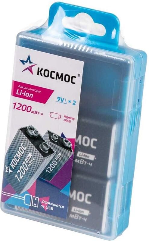Аккумулятор КОСМОС KOCLi9V1200mAh2B - 1 шт в составе упаковки