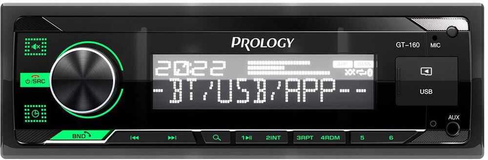Автомагнитола PROLOGY GT-160 1DIN 4x55Вт v4.2 ПДУ (PRGT160)