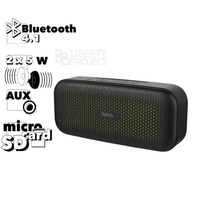 Bluetooth колонка HOCO BS23 Elegant Rhyme BT4.1, 2x5W, AUX/microSD (черный)