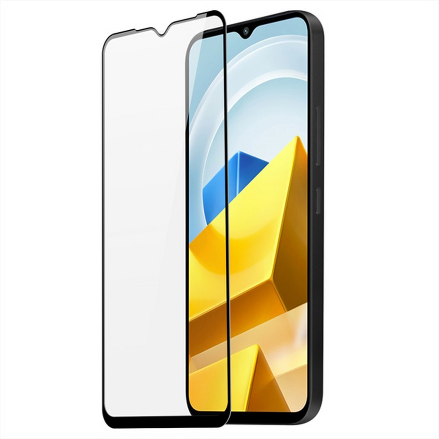 Защитное стекло 3D/5D/6D/9D/10D полноэкранное Full Glue (тех.пак) для Xiaomi Poco M5 черный