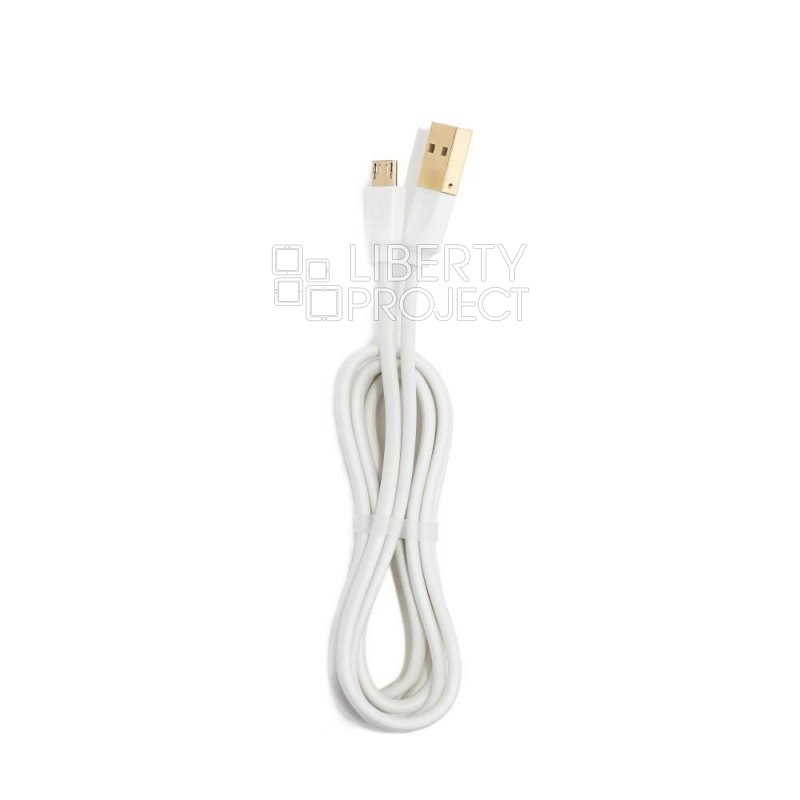 USB кабель "РЕМАКС" RC-041m Radiance MicroUSB, круглый, пластиковые разьемы, 1м, TPE (белый)