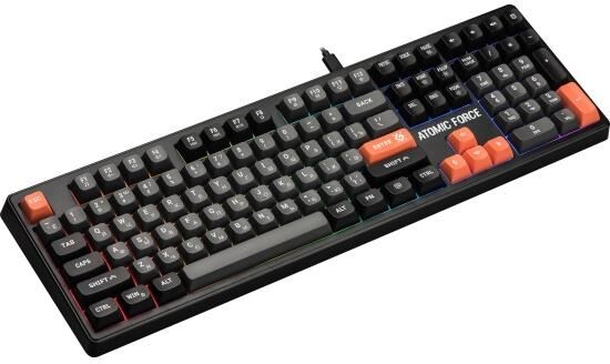 Клавиатура DEFENDER (45005) Atomic Force GK-005 RU,чер/сер,108кн+FN,радуж,1.5м