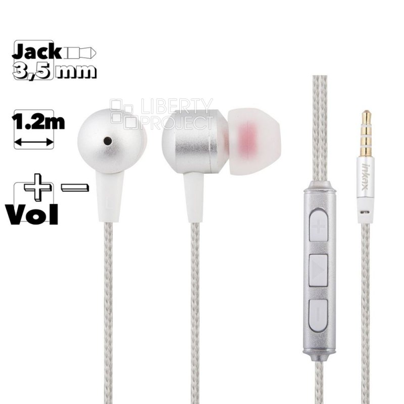 Гарнитура inkax EP-03 Dynamic Tone 3.5мм, внутриканальная, 1.2м, громкость +/- (белый)