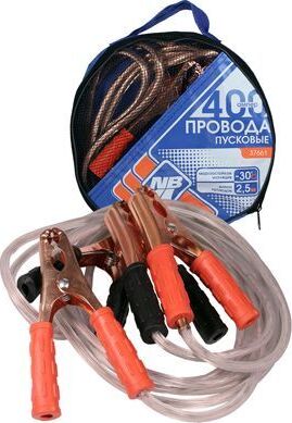Провода пусковые NOVA BRIGHT 400А с прозрачной изоляцией, в сумке, 2.5м 37661