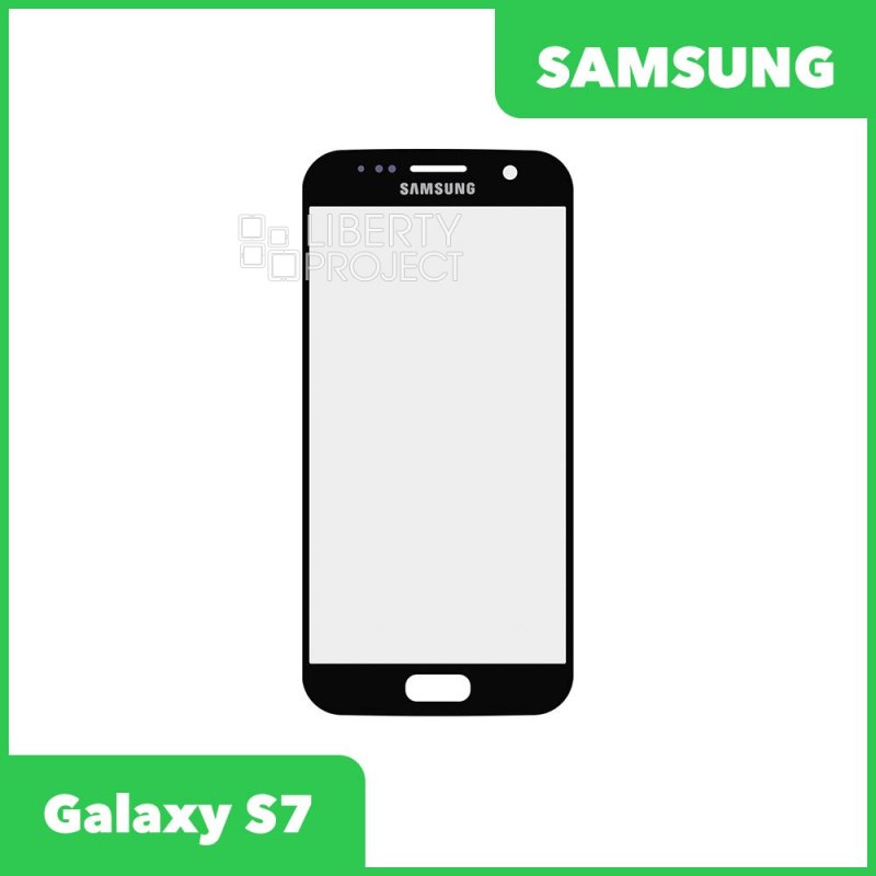 Стекло + OCA плёнка для переклейки Samsung G930F Galaxy S7 (черный)