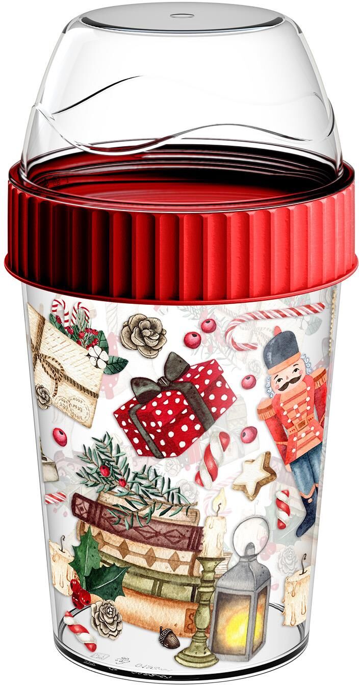 Стакан HOMVER Игрушки для завтрака 440мл с декором (красный) 223137306/03
