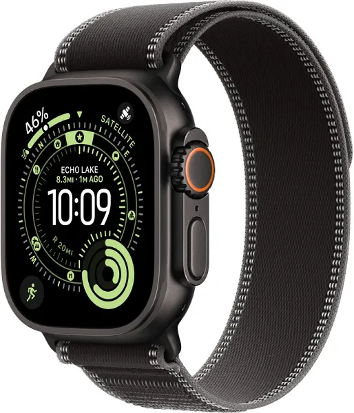 Apple Watch Ultra 3 (2025) GPS + Cellular, 49 мм, корпус из черного титана, ремешок Trail (M/L) цвета black (черный) MF1H4