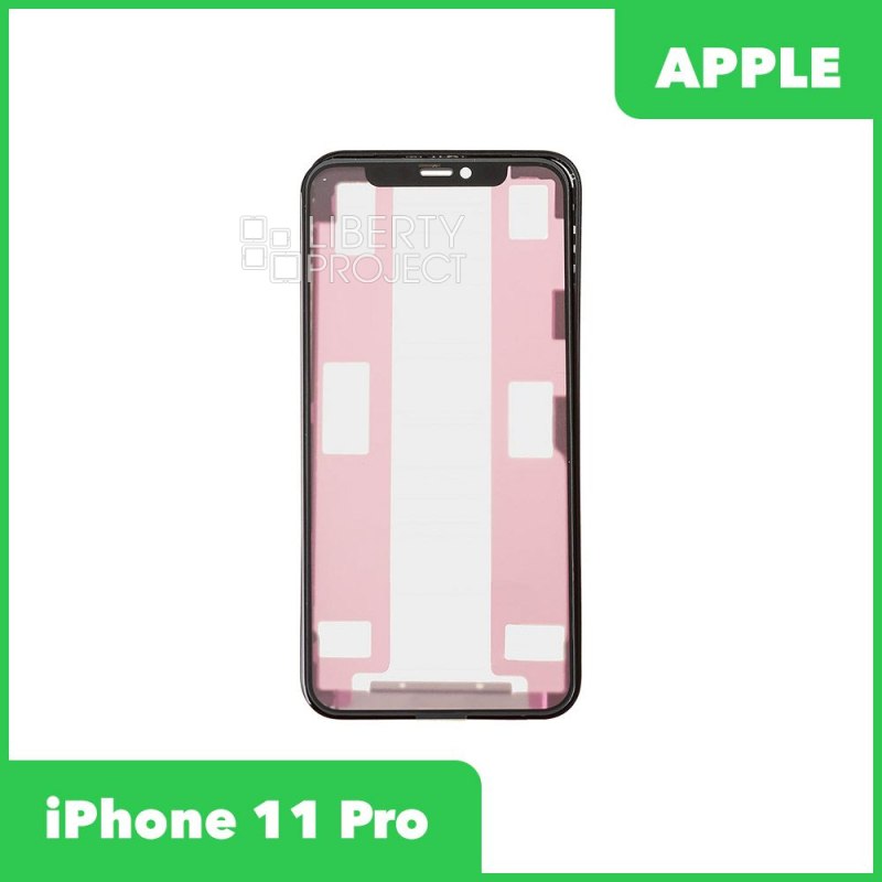 Стекло в сборе с рамкой для iPhone 11 Pro олеофобное покрытие (черный)