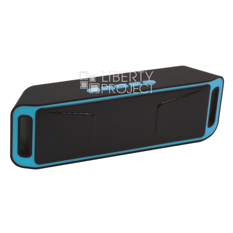 Колонка беспроводная Bluetooth "S208" MicroSD/USB/AUX (голубая/коробка)