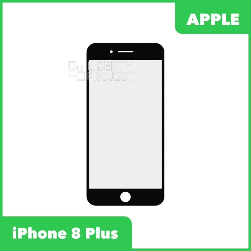 Стекло + OCA в сборе с рамкой для iPhone 8 Plus олеофобное покрытие (черный)
