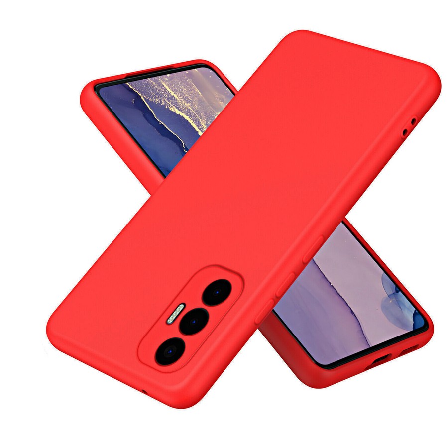 Силиконовая накладка без логотипа Silky soft-touch для Tecno Pova 3 красный