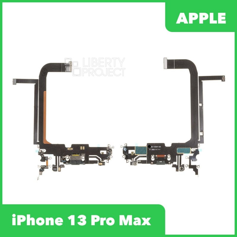 Шлейф/FLC iPhone 13 Pro Max системный разъем/микрофон (зеленый)