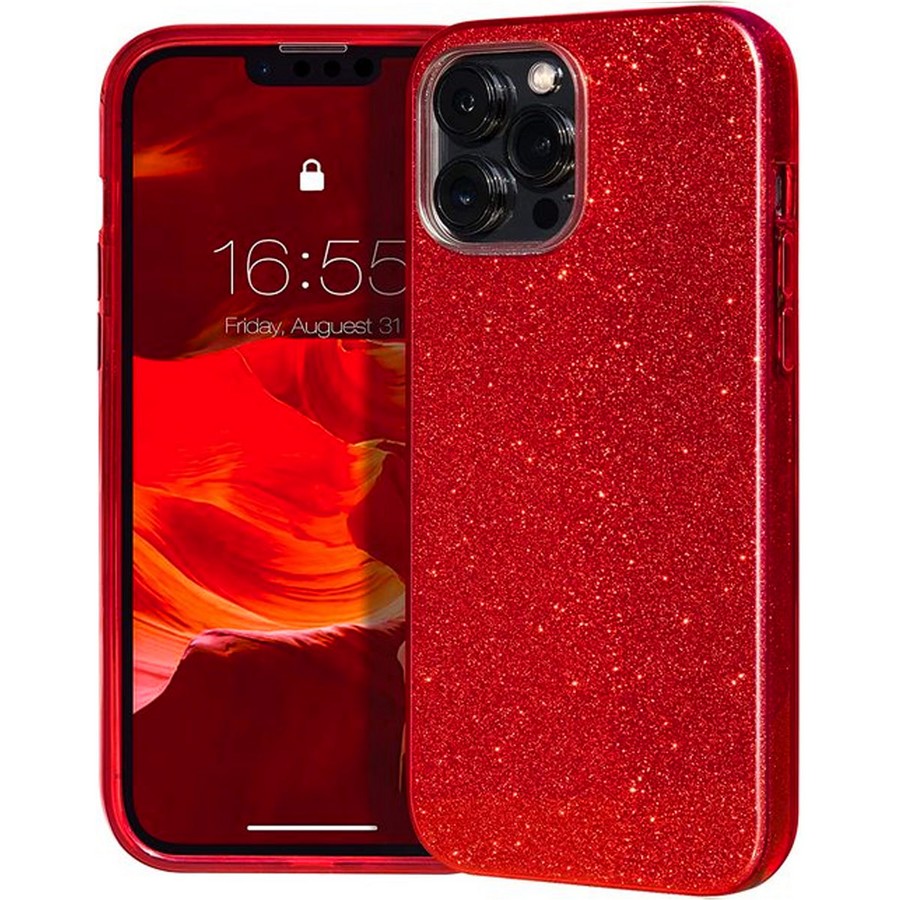 Силиконовая противоударная накладка Diamond для Apple iPhone 15+ (6.7) красный