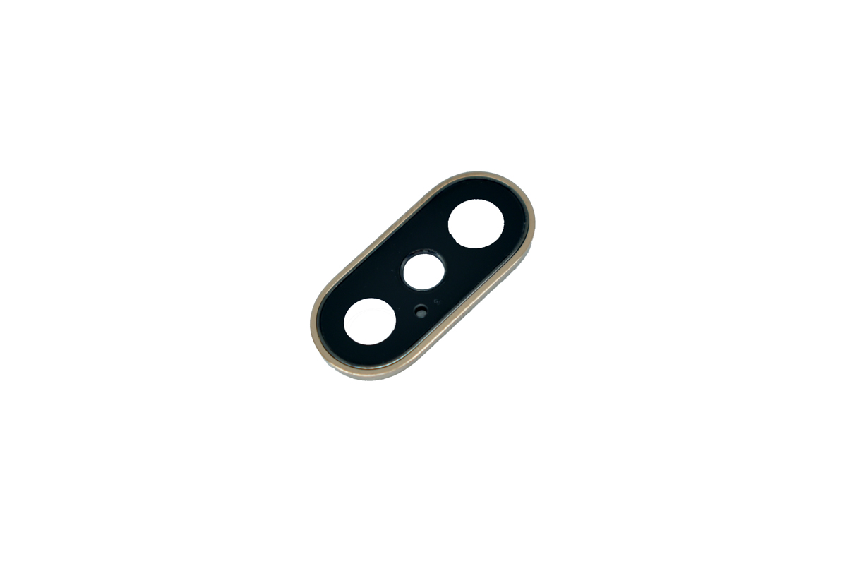 Стекло камеры для iPhone XS Max в рамке золотой