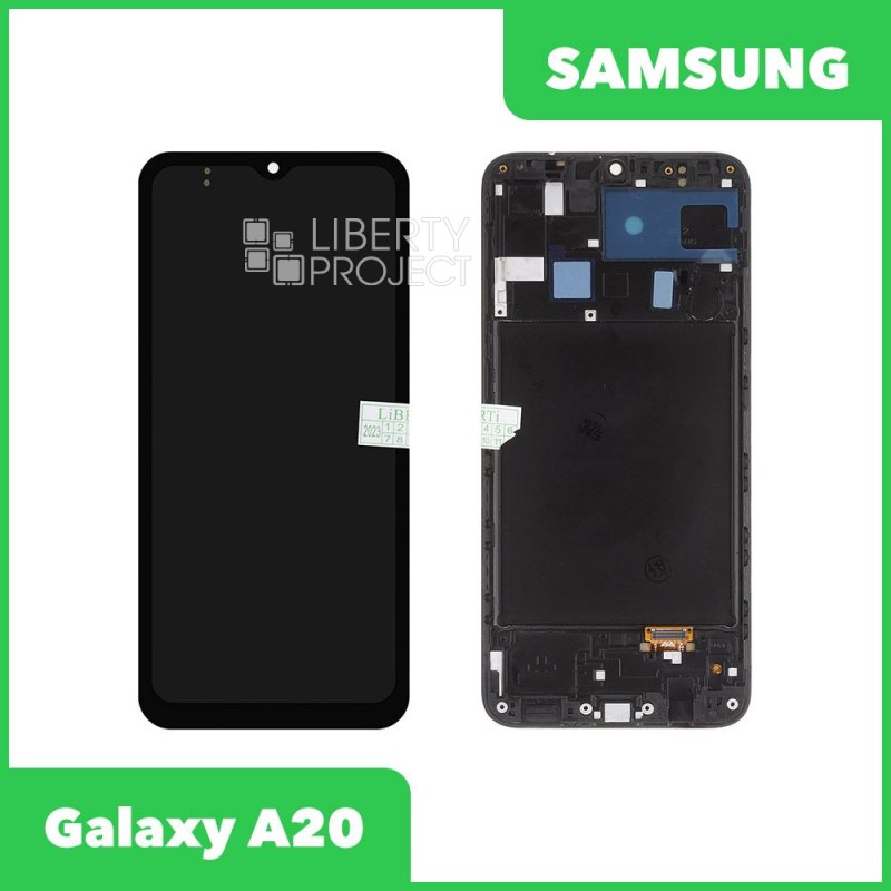 LCD дисплей для Samsung Galaxy A20 SM-A205 в сборе с тачскрином в рамке OLED (черный)