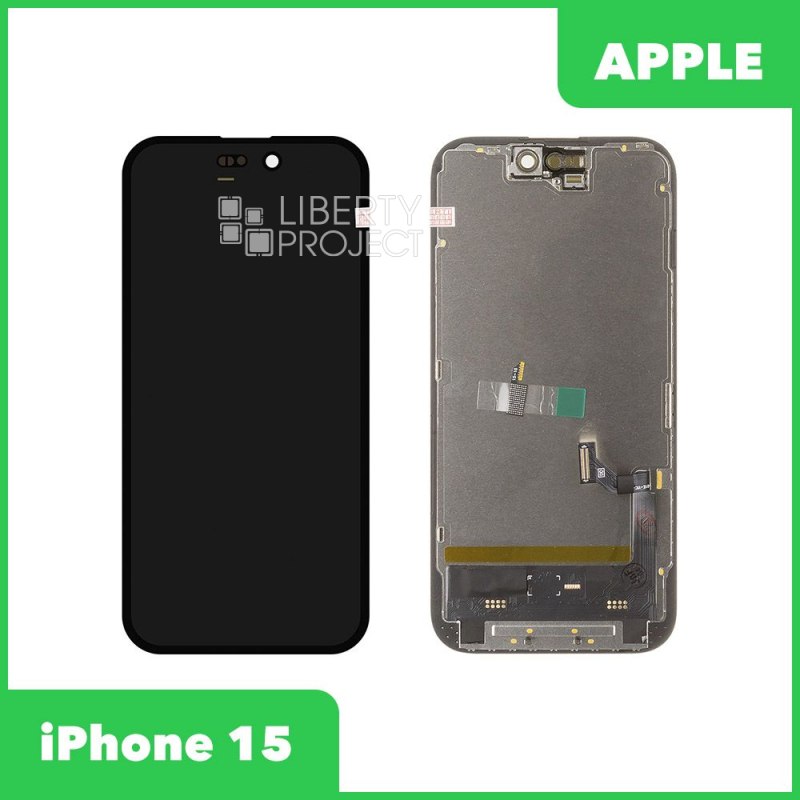 LCD дисплей для Apple iPhone 15 (черный) (A3090) SOFT OLED DD (с площадкой под микросхему)