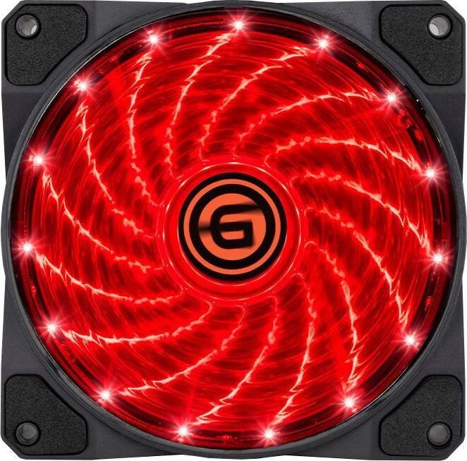 Вентилятор GINZZU (17613) LED 12LR15 красный