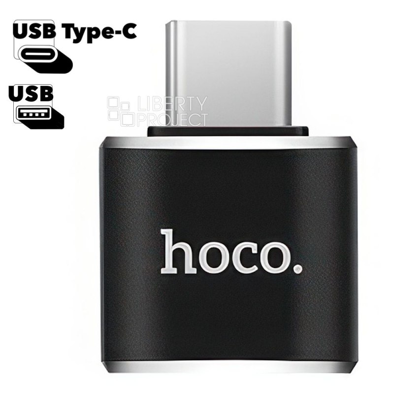 OTG адаптер HOCO UA5 Type-C на USB (черный)