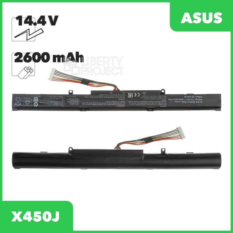 Аккумулятор (АКБ) для ноутбука Asus X450J (A41-X550E) 14.4V 37Wh OEM черная