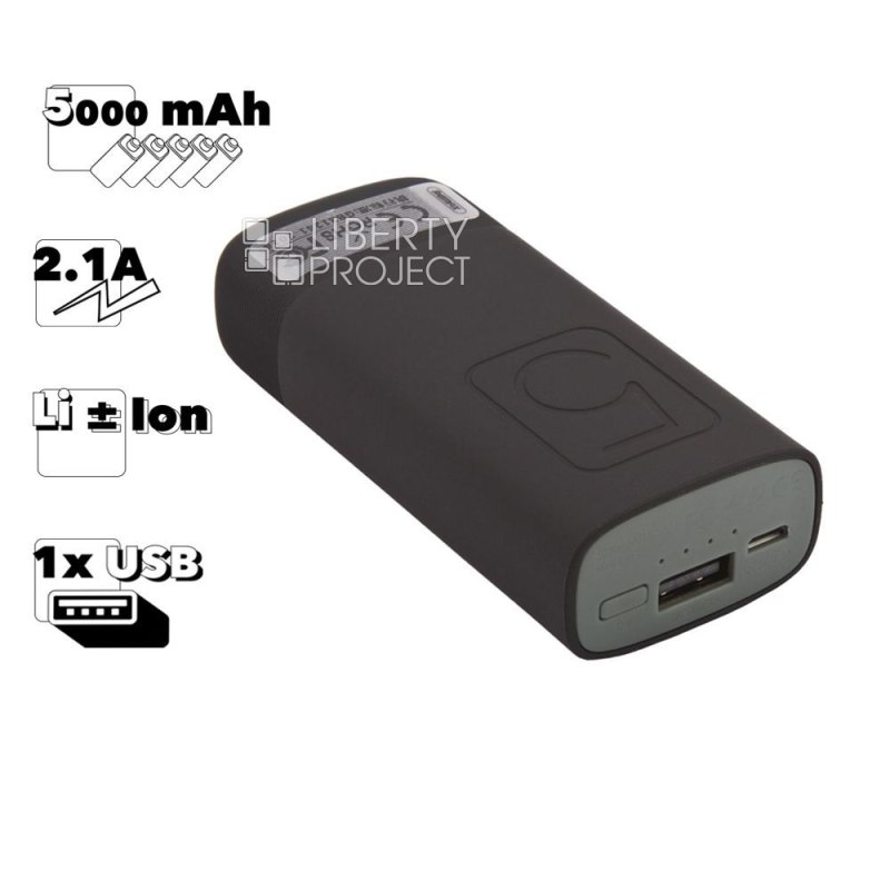 Внешний АКБ REMAX RPL-25 Flinc 5000mAh, 1xUSB, 2.1А, Li-Ion (черный)