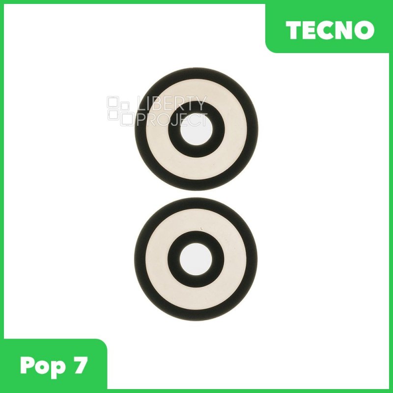 Стекло задней камеры для Tecno Pop 7 (BF6) (без рамки) (черный)