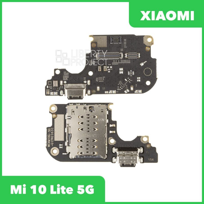 Шлейф/FLC Xiaomi Mi 10 Lite 5G (M2002J9G) на системный разъём/микрофон/разъём SIM
