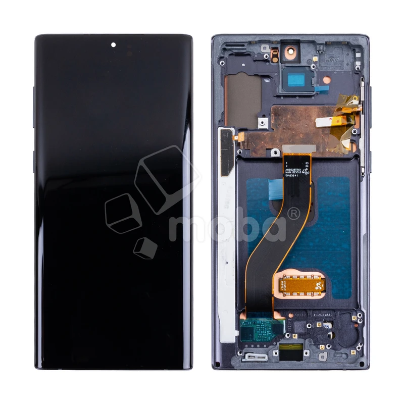 Дисплей для Samsung Galaxy Note 10 (N970F/N971F) модуль с рамкой Черный - (OLED)