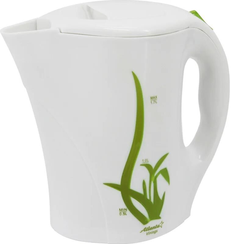 Чайник электрический ATLANTA ATH-2305 white/green (1,7л. пластик)