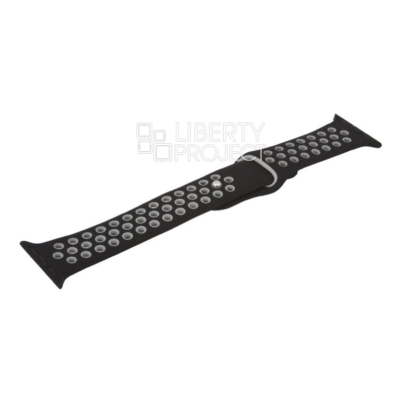 Ремешок для Apple Watch COTEetCI W12 Sports Dot Watchband 38 мм/40 мм спорт (черный/серый)