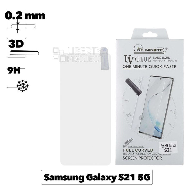 Защитное стекло "One Minute" для Samsung Galaxy S21 3D UV Glue Nano Liquid Full Curved Glass