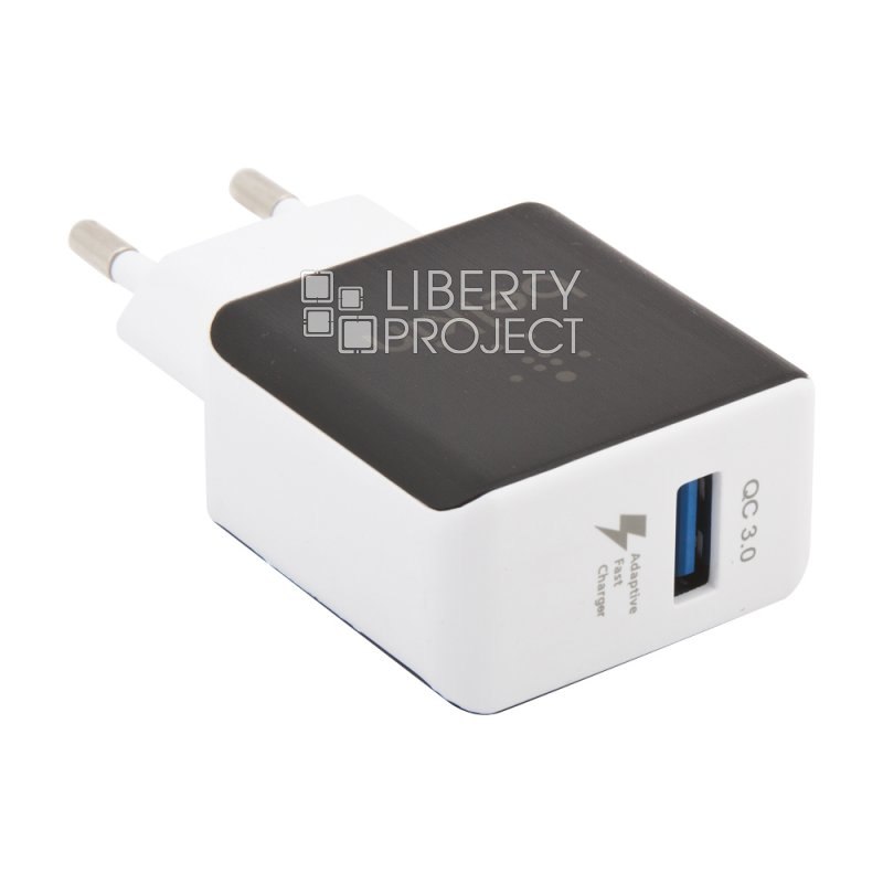 СЗУ "Belkin" 2,5А QC 3.0 с USB выходом + USB кабель USB Type-C (черное)