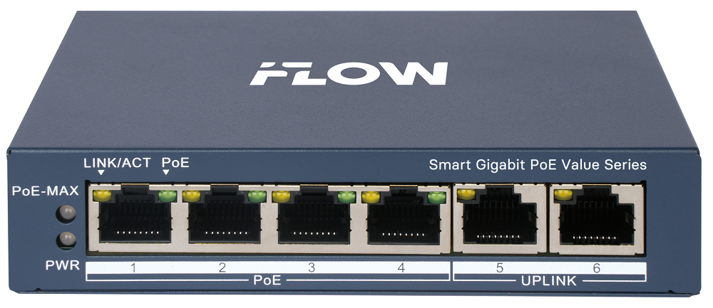 F-SW-EM606POE-VM/L POE-коммутатор смарт-управляемый с грозозащитой 6кВ